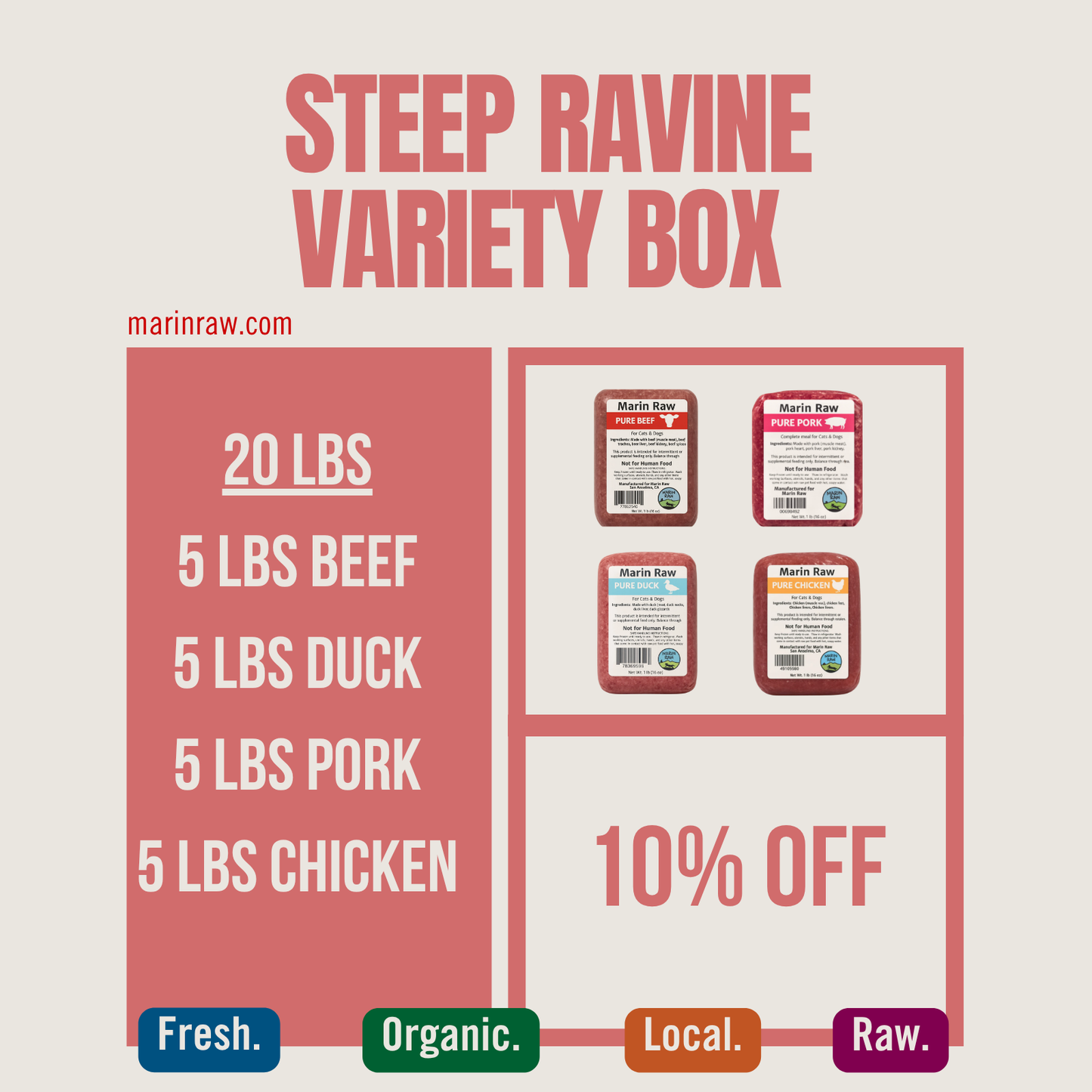 Grab & Go | 20 lb | Steep Ravine | Organic Variety Box