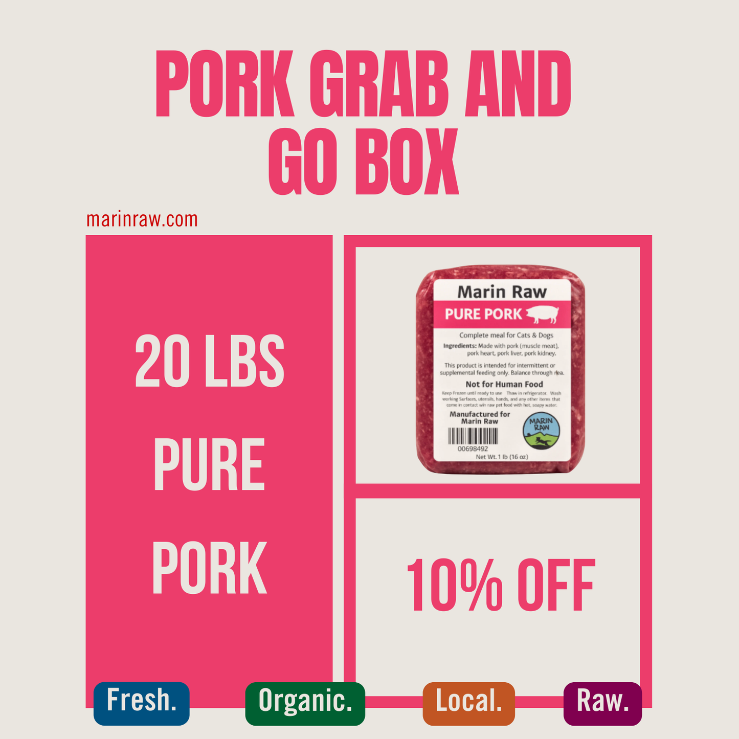 Grab & Go | 20 lb | Miwok | Pasture-Raised Pork