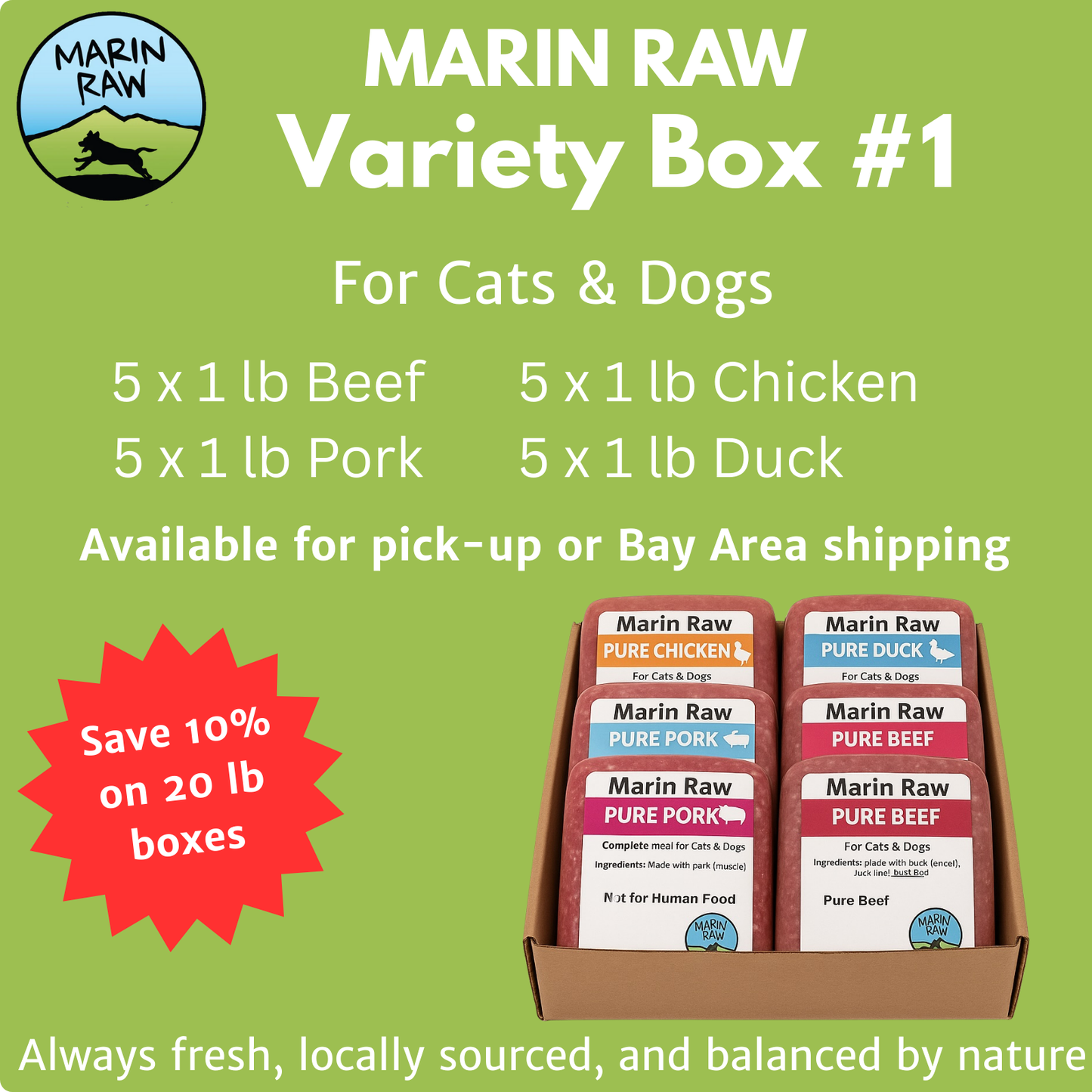 Marin Raw Grab & Go 20 lb Variety Box #1