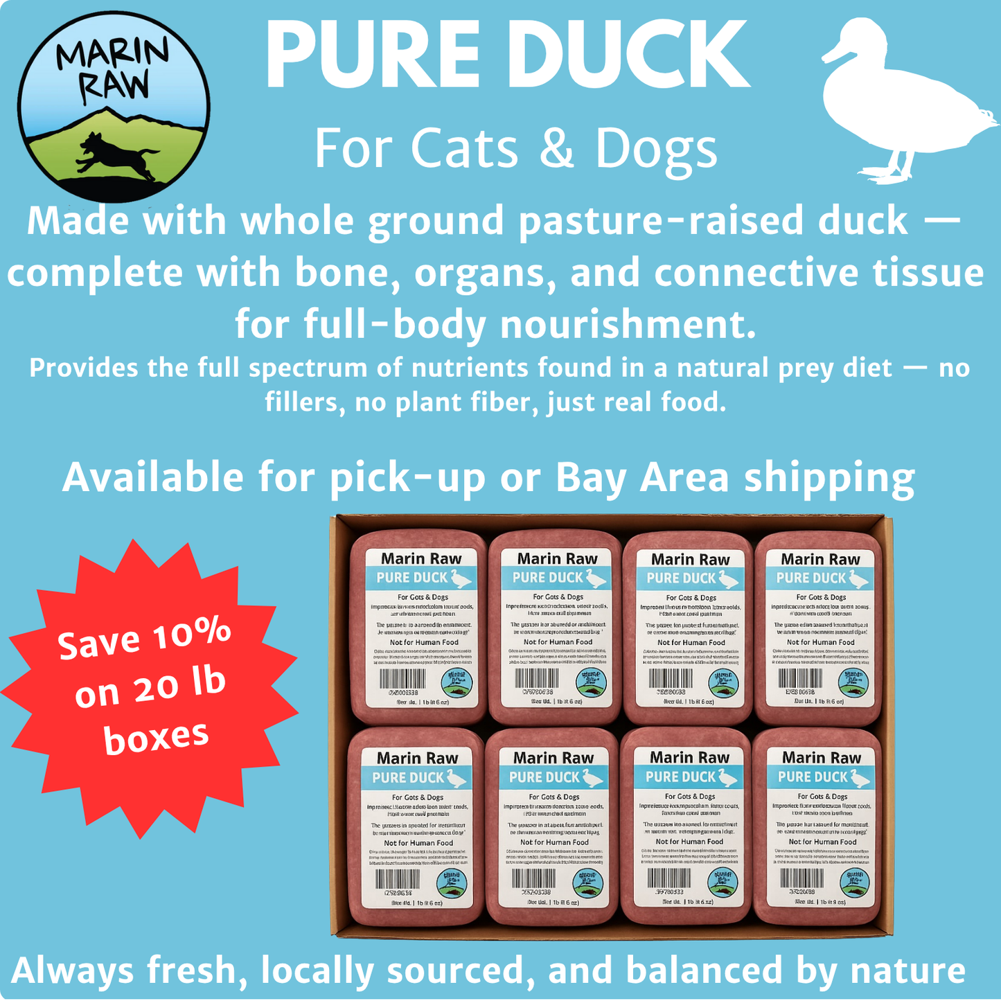 Grab & Go Whole Ground Duck - Marin Raw