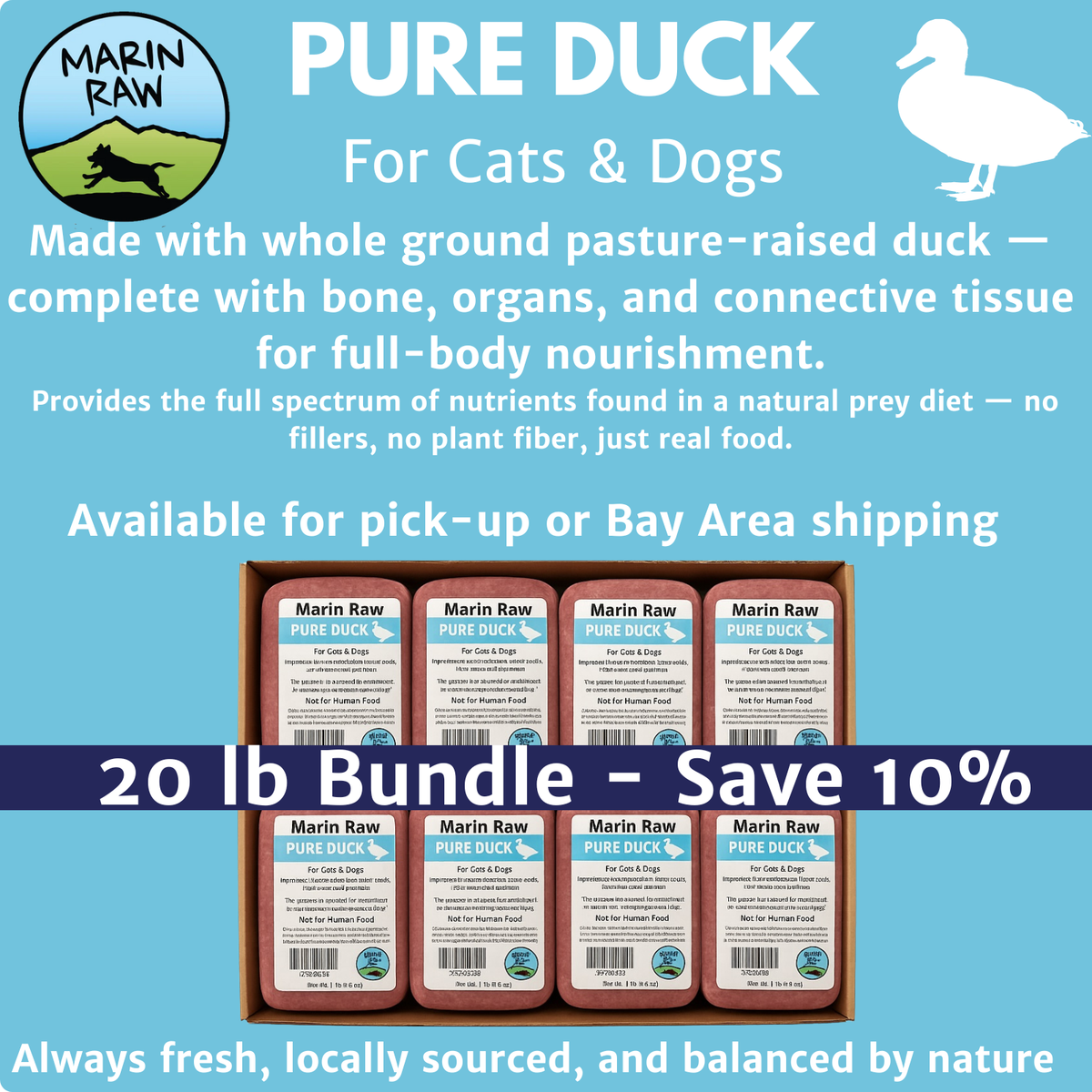 Grab &amp; Go Whole Ground Duck | 20 lbs