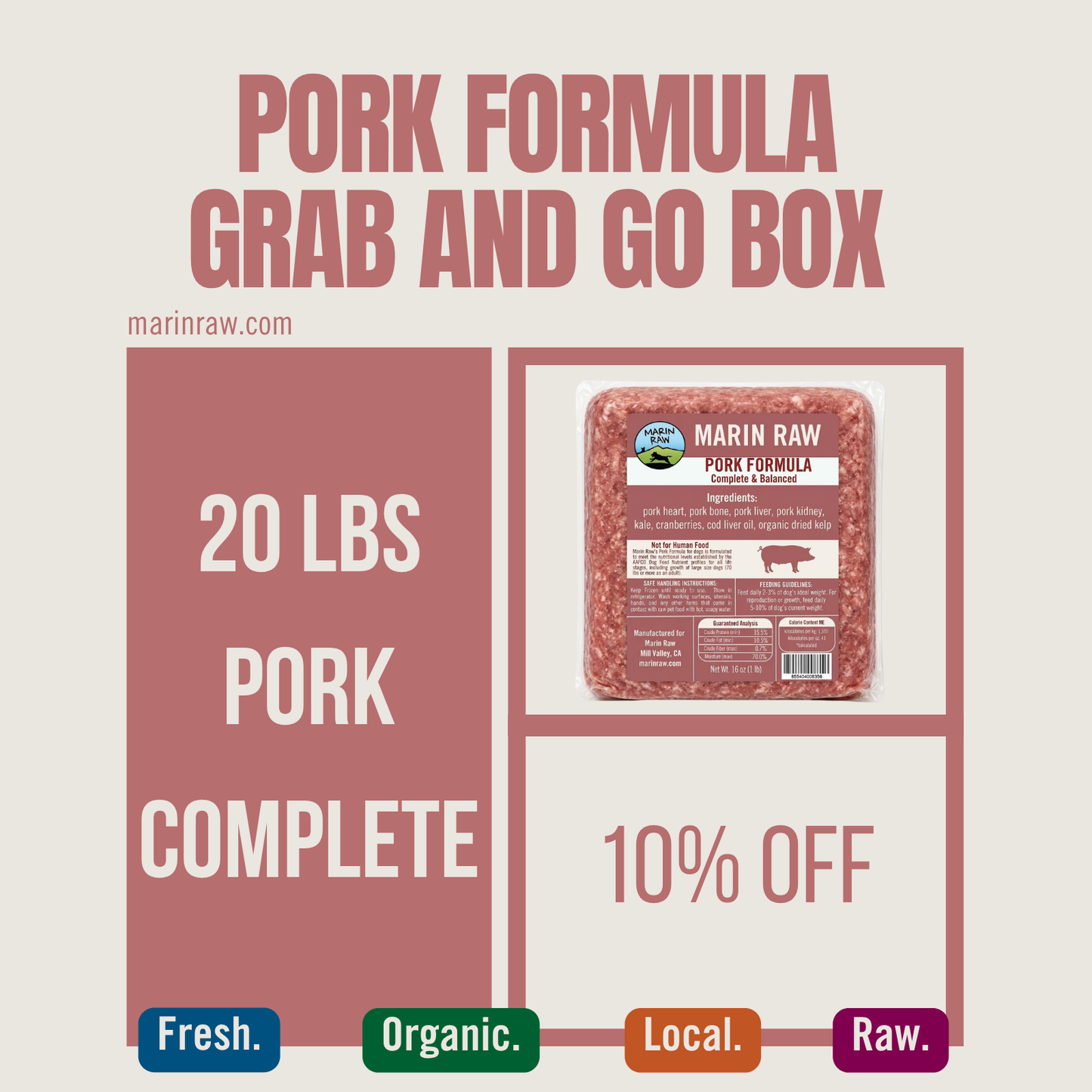 Grab & Go | 20 lb | Pork | Complete & Balanced