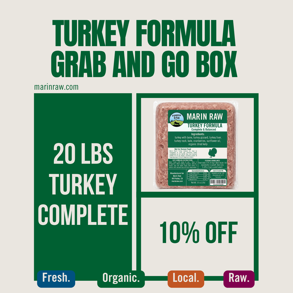 Grab & Go | 20 lb | Turkey | Complete & Balanced