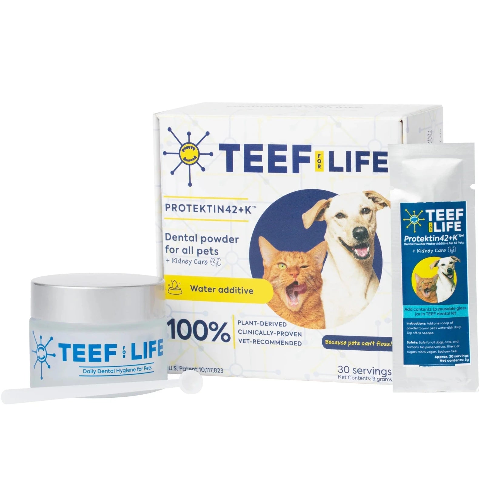 TEEF for Life - Dental Kit: Powder water additive for ALL pets + Kidney care