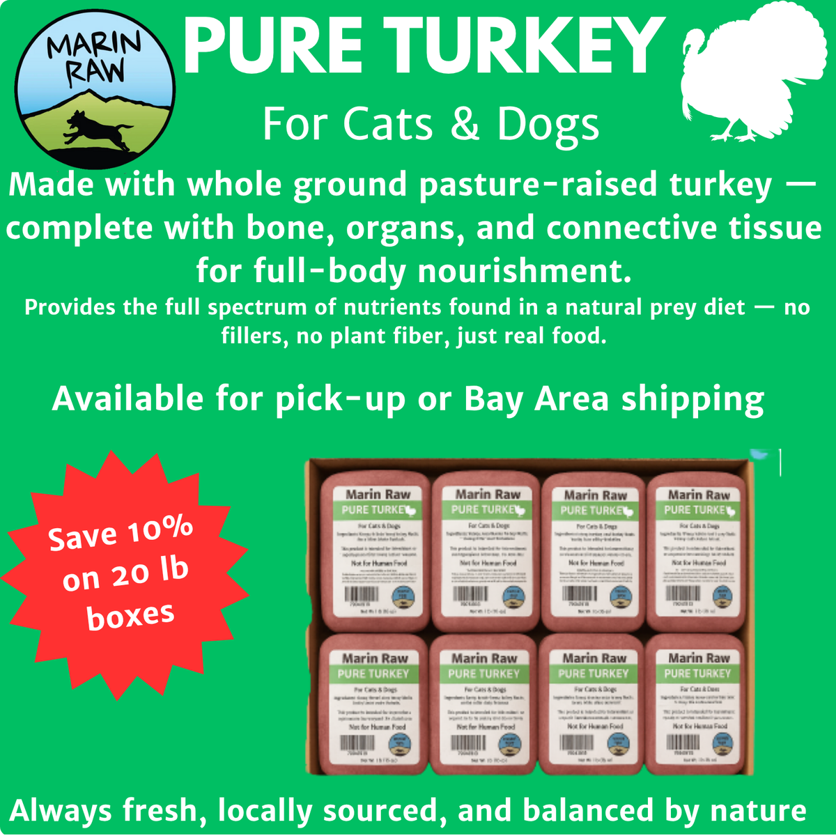 Grab &amp; Go Whole Ground Turkey - Balanced by Nature