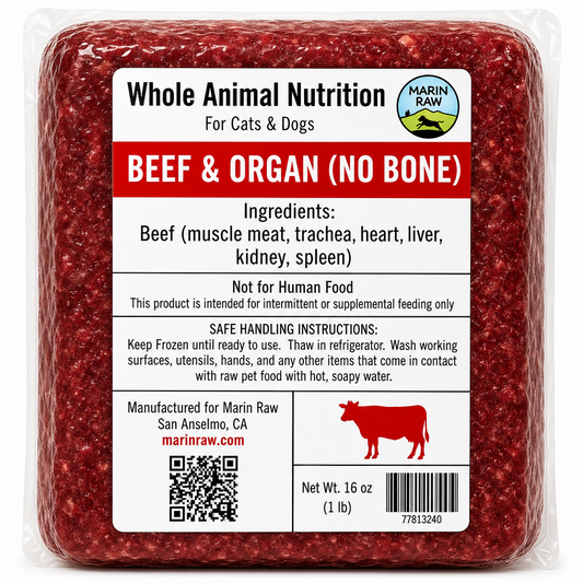 Grass-Fed Boneless Beef with Organs Raw Cat & Dog Food