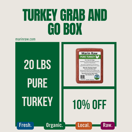 Grab & Go 20 lb Organic Whole Ground Turkey Raw Dog & Cat Food