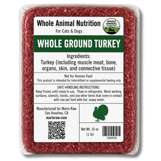 Organic Whole Ground Turkey Raw Cat & Dog Food